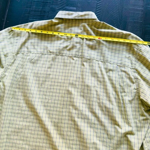 John W Nordstrom/JWN Long Sleeve Liggt Green/Blue Plaid Button Down Shirt XXL - Picture 9 of 16